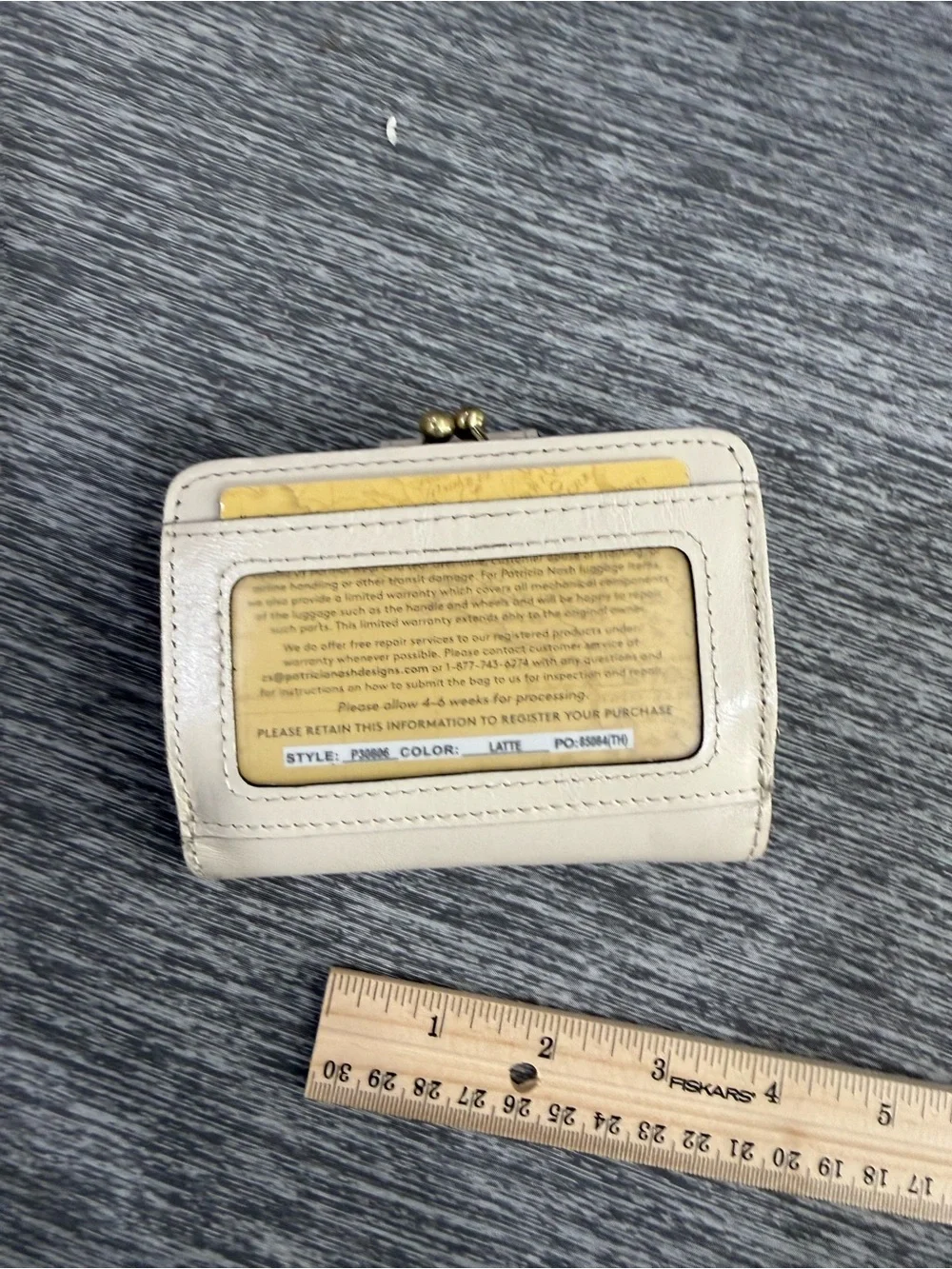 Patricia Nash Cream Leather Snap Wallet